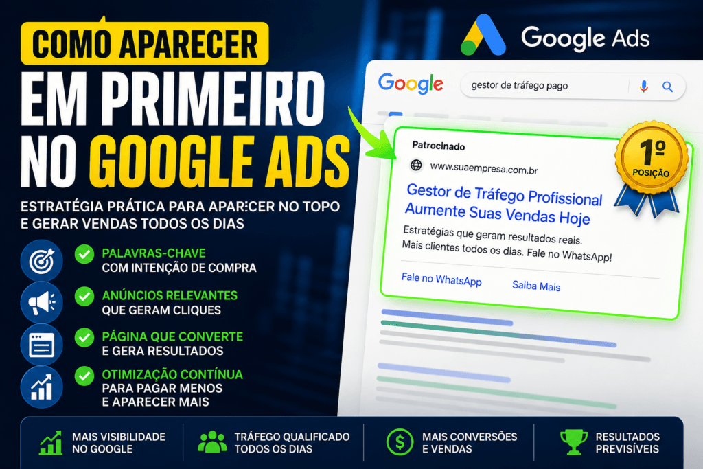 Como aparecer em primeiro no Google Ads: Guia Completo e Atualizado (SEO + Performance), Gestor de Tr&aacute;fego: Contrate um Especialista em Tr&aacute;fego Pago