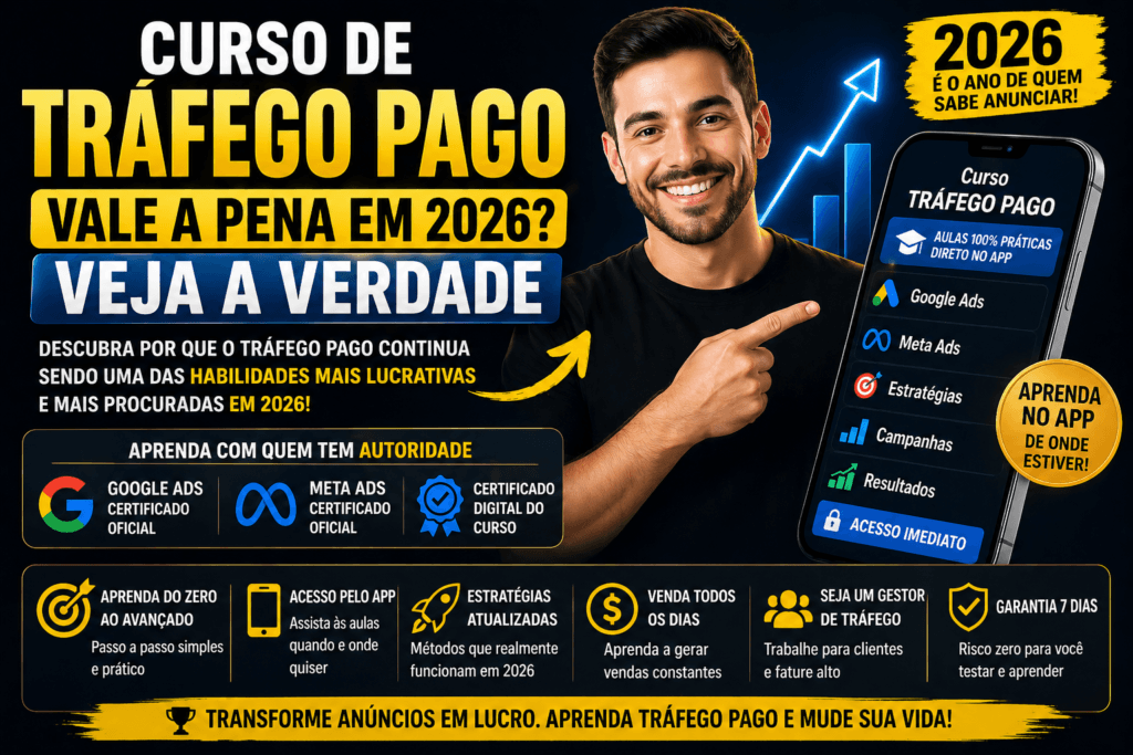 Curso de Tr&aacute;fego Pago Vale a Pena em 2026? Veja a Verdade, Gestor de Tr&aacute;fego: Contrate um Especialista em Tr&aacute;fego Pago
